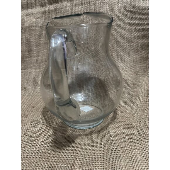 Glass Pitcher with Handle Handmade 10" with Molded Pour Spout - Picture 4 of 12